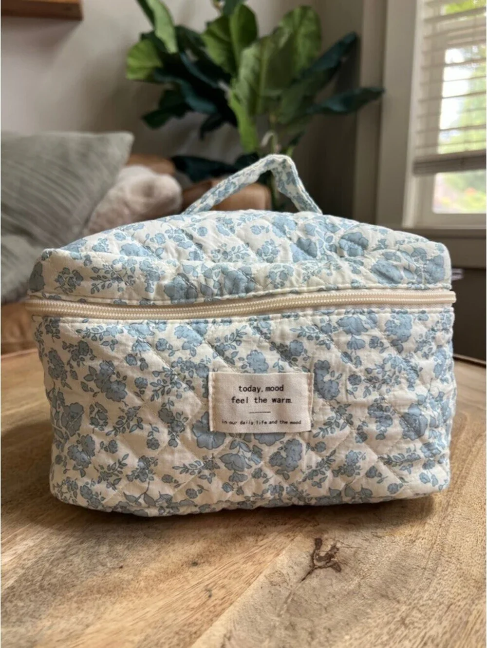 Quilted Floral Make Up Travel Cosmetic Bag Cottagecore Coquette Boho Vacation